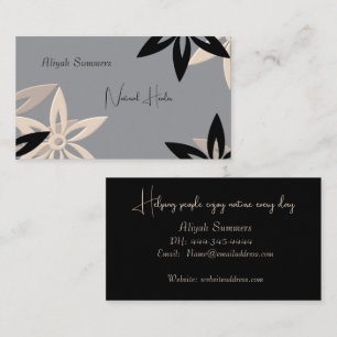 Minimalist Earthy Floral Meditation Business Card