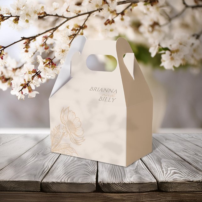 Minimalist Earthy Floral Wedding Favour Box (Creator Uploaded)