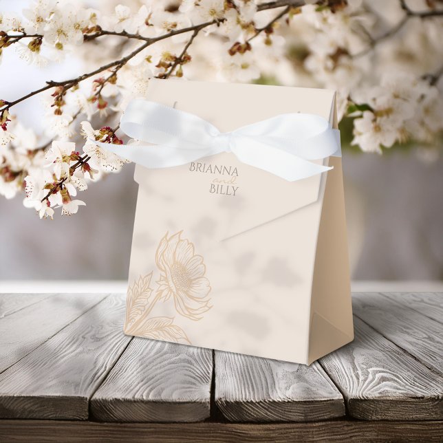 Minimalist Earthy Floral Wedding Favour Boxes (Creator Uploaded)