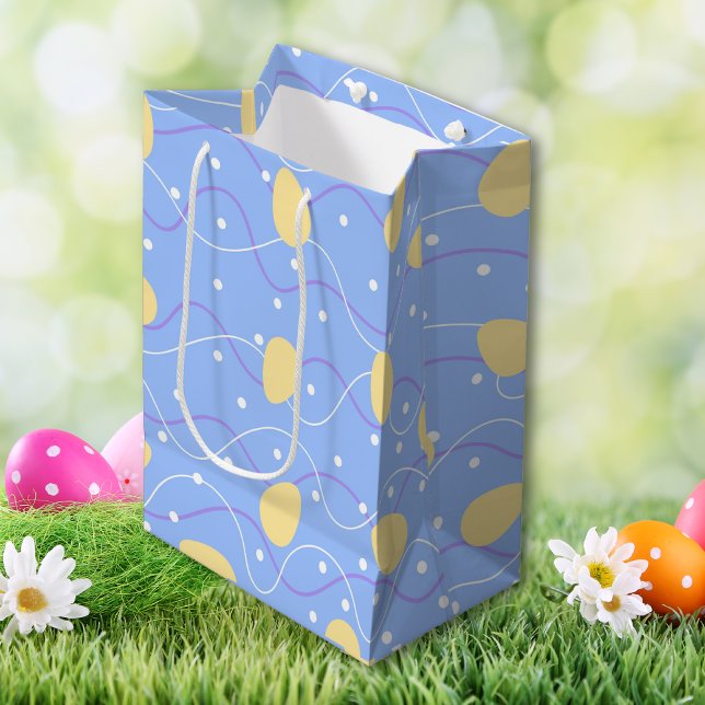 Minimalist Easter Blue, Green and Yellow  Medium Gift Bag (Minimalist Easter Blue, Green and Yellow Medium Gift Bag)