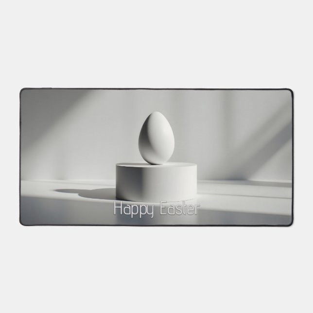 Minimalist Easter Egg on Modern Pedestal Desk Mat (Front)