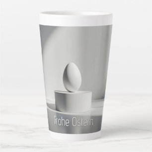 Minimalist Easter Egg on Modern Pedestal Latte Mug