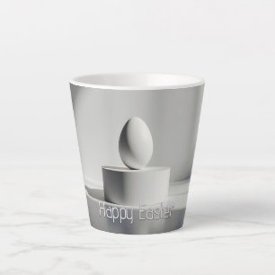 Minimalist Easter Egg on Modern Pedestal Latte Mug