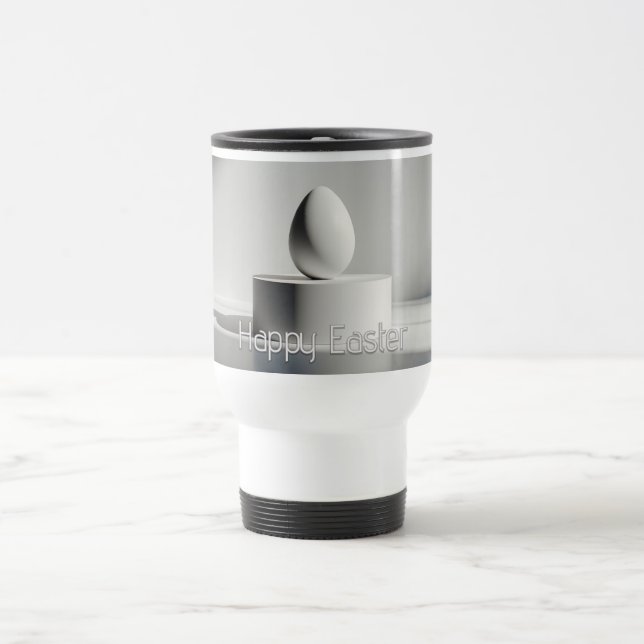 Minimalist Easter Egg on Modern Pedestal Travel Mug (Center)