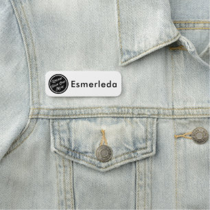Minimalist Easy to read Black Logo Name Tag