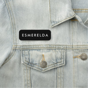 Minimalist Easy to read Black Name Tag