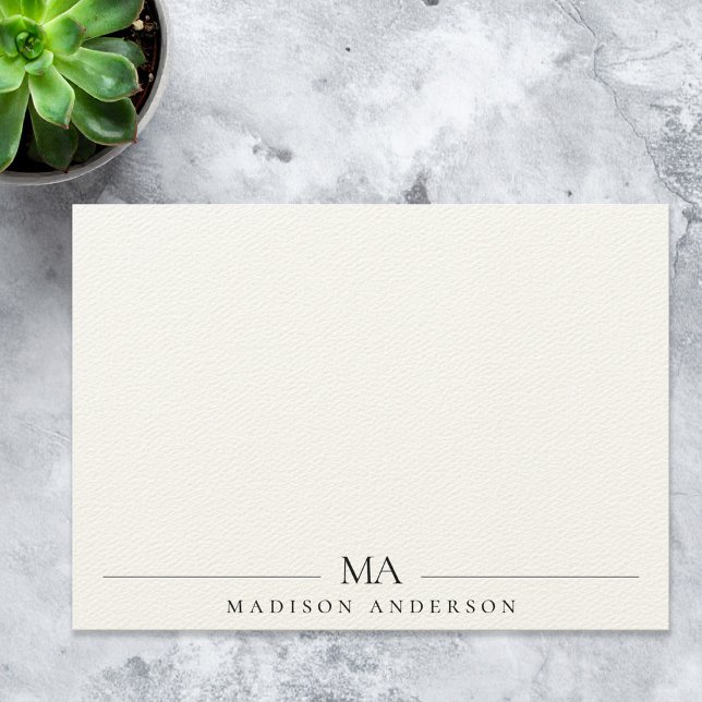 Minimalist Ecru Monogram Modern Professional Card (Creator Uploaded)
