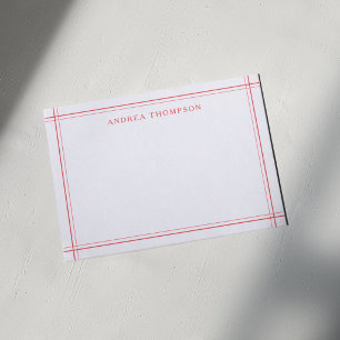 Minimalist Edgy Geometric Two Border Red Card
