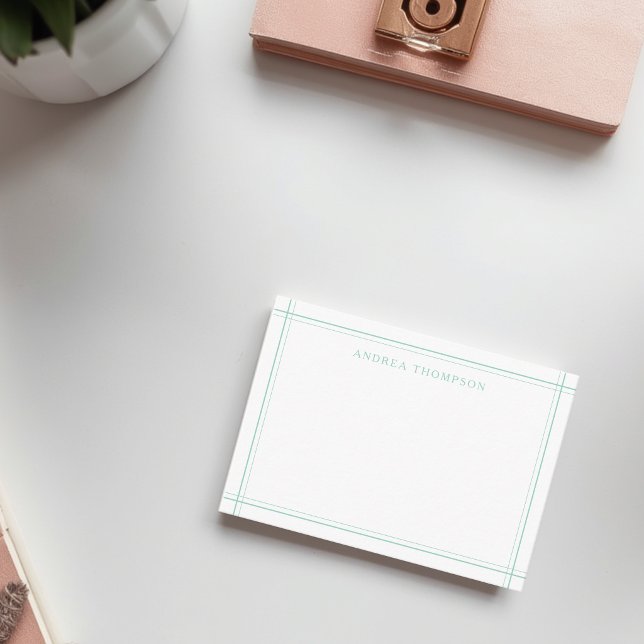 Minimalist Edgy Geometric Two Border Sage Green Card (Creator Uploaded)