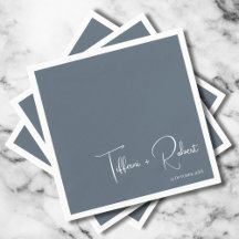 Minimalist Editable Colour Dusty Blue Wedding 