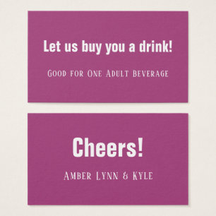 Minimalist, Editable Magenta Pink Drink Tickets