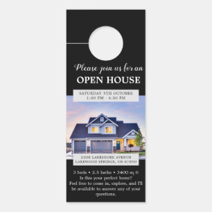 Minimalist & Editable Real Estate Open House Door Door Hanger