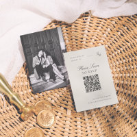 Minimalist Editorial Photo QR Code Wedding RSVP