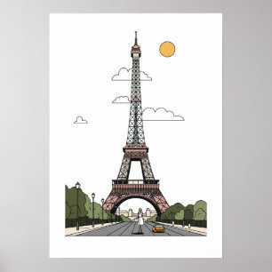Minimalist Eiffel Tower Paris Poster