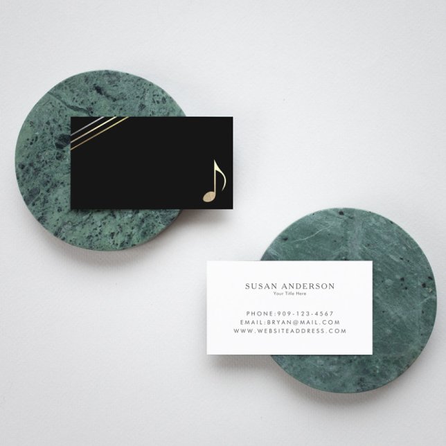 Minimalist Eighth Note Symbol Music Business Card (Creator Uploaded)