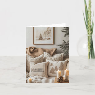 Minimalist Elegance and Cosy Christmas (Blank) Holiday Card