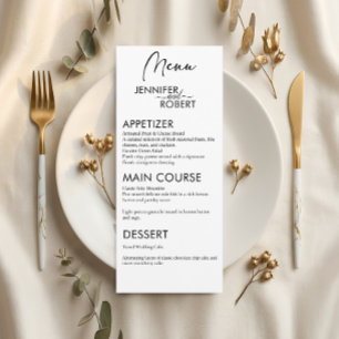 Minimalist Elegance Modern Wedding Table Menu