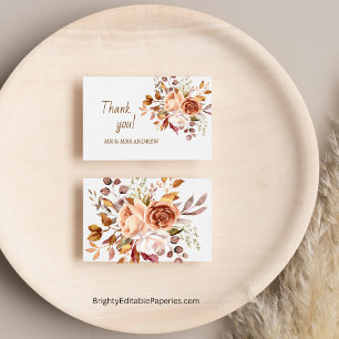 Minimalist Elegance Watercolor Dahlia Wedding Thank You Card