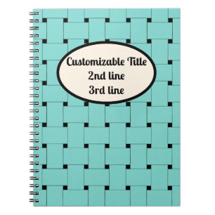 Minimalist Elegance: Woven Straps. Blue on Black Notebook