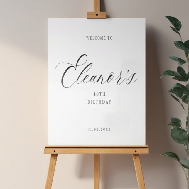Minimalist Elegant 40th Welcome Birthday Poster (Creator Uploaded)