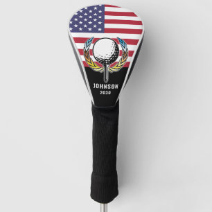 Minimalist Elegant American Flag Golf Design Head Cover