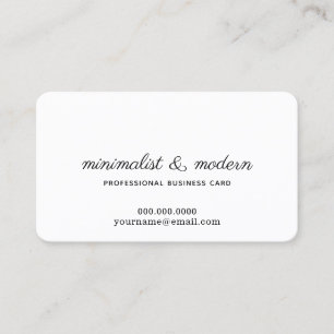 minimalist, elegant and modern white professional business card