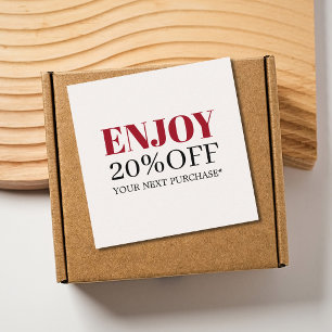 Minimalist Elegant Beige Red Shop Coupon