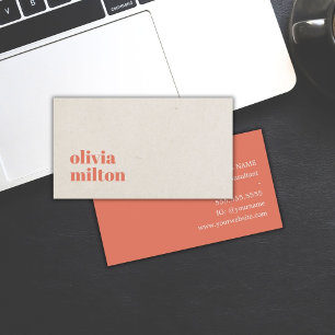 Minimalist Elegant Beige Terracotta Consultant Business Card