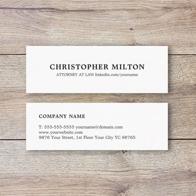 Minimalist Elegant Black and White Consultant Mini Business Card (Creator Uploaded)