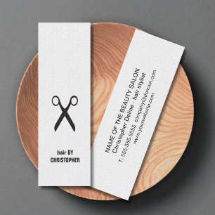 Minimalist Elegant Black and White Hair Stylist Mini Business Card