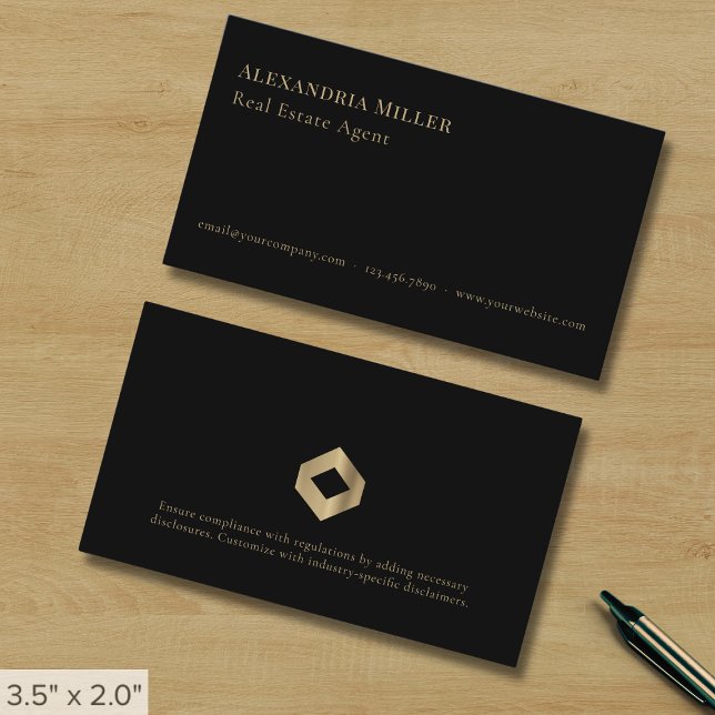 Minimalist Elegant Black Business Card (Creator Uploaded)