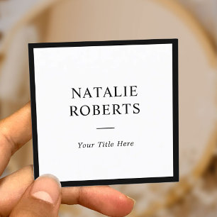 Minimalist Elegant Black Frame Professional Square Business Card