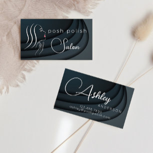 Minimalist Elegant Black Professional Salon Business Card