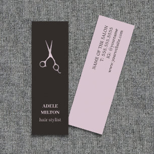 Minimalist Elegant Black Rose Hair Stylist Mini Business Card