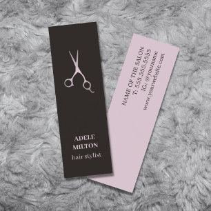 Minimalist Elegant Black Rose Hair Stylist Mini Business Card
