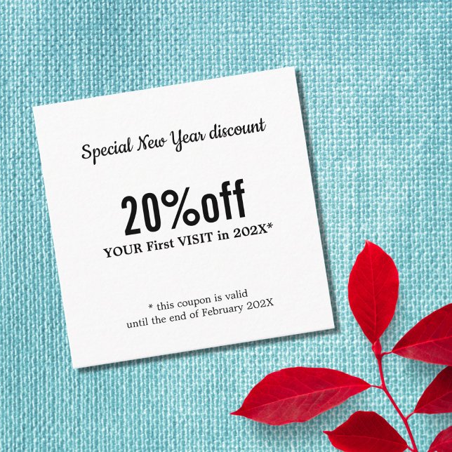 Minimalist Elegant Black White Beauty  Discount Card (Creator Uploaded)