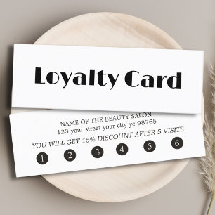 Minimalist Elegant Black White Bold  Loyalty Card