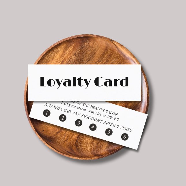 Minimalist Elegant Black White Bold  Loyalty Card (Creator Uploaded)