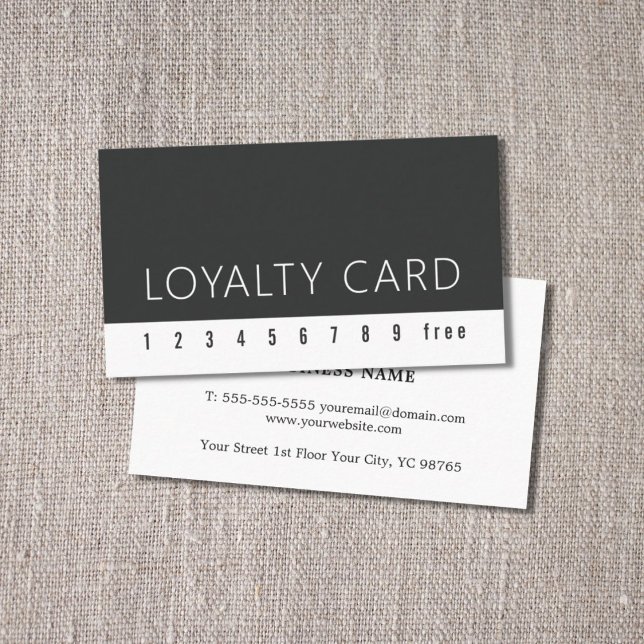 Minimalist Elegant Black White Loyalty Card (Creator Uploaded)