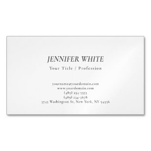 Minimalist Elegant Black & White Retro Magnetic Business Card