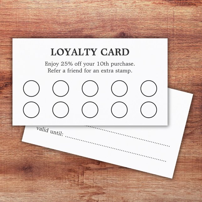 Minimalist Elegant Black White Salon Loyalty Card (Creator Uploaded)