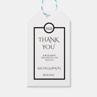 Minimalist Elegant Black & White Wedding Gift Tags