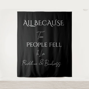 Minimalist Elegant Black & White Wedding Tapestry
