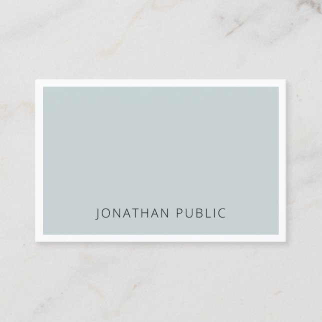 Minimalist Elegant Blue Green Simple Template Top Business Card (Front)