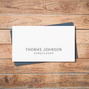 Minimalist Elegant Blue  White Consultant Business Card