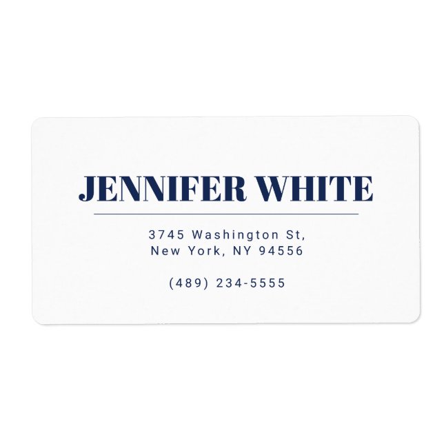 Minimalist Elegant Blue & White Plain Retro (Front)