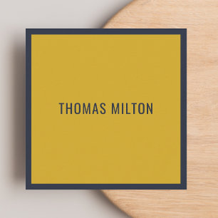 Minimalist Elegant Blue Yellow Consultant Square Business Card