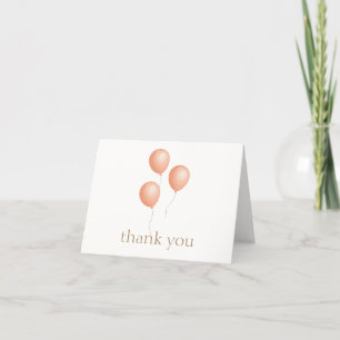 Minimalist Elegant Boho Balloon Baby Shower Thank You Card