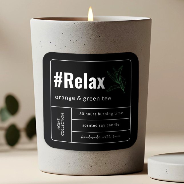 Minimalist Elegant Boho Black & White Candle Label (Minimalist Elegant Boho Black & White Candle Label )