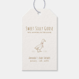 Minimalist Elegant Boho Silly Goose Baby Shower Gift Tags